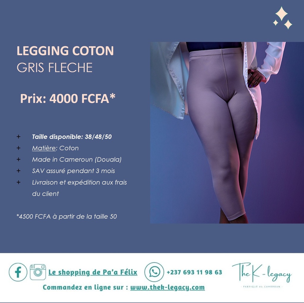 Legging Coton Gris Flèche