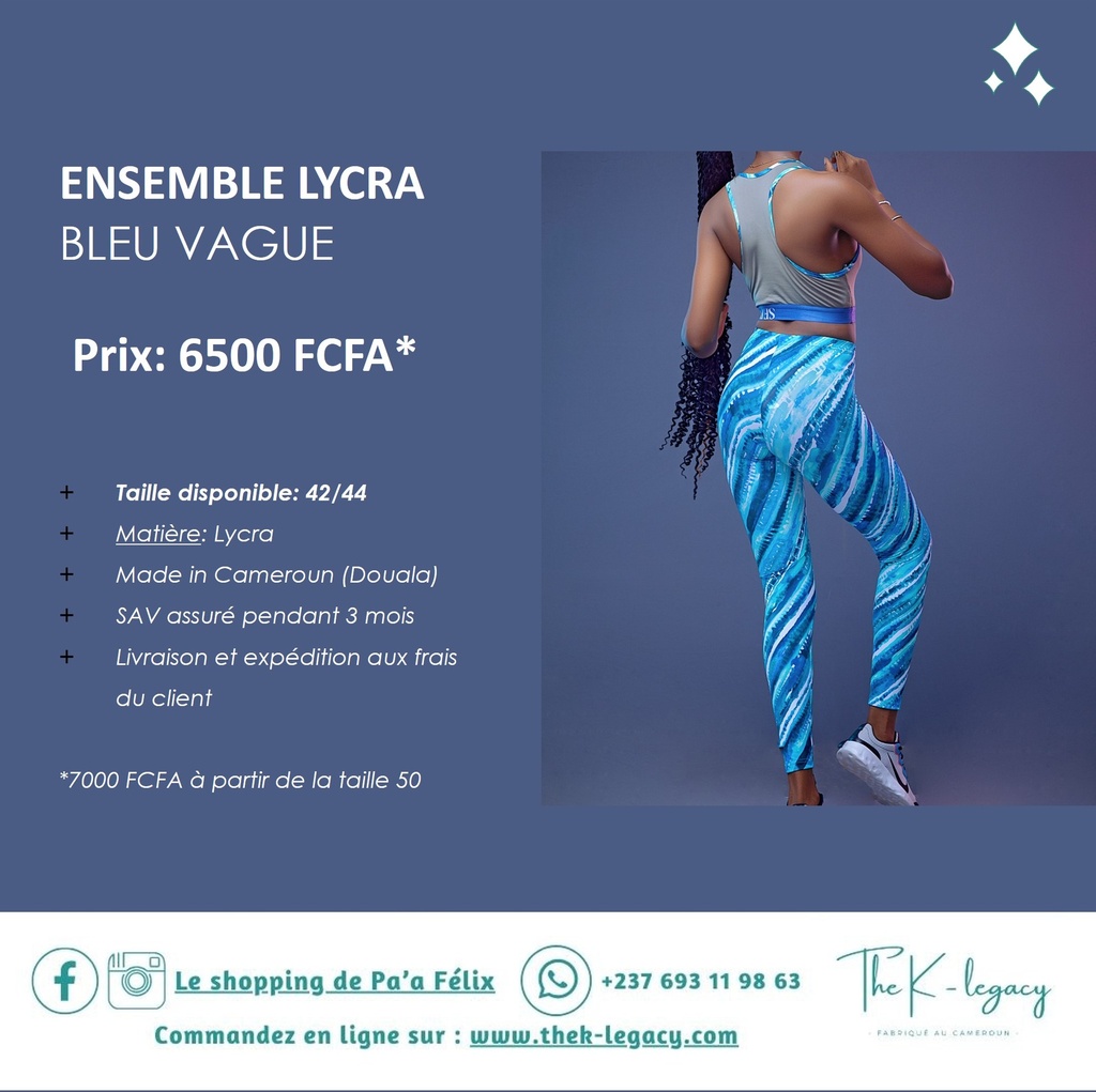 Ensemble Lycra Bleu Vague