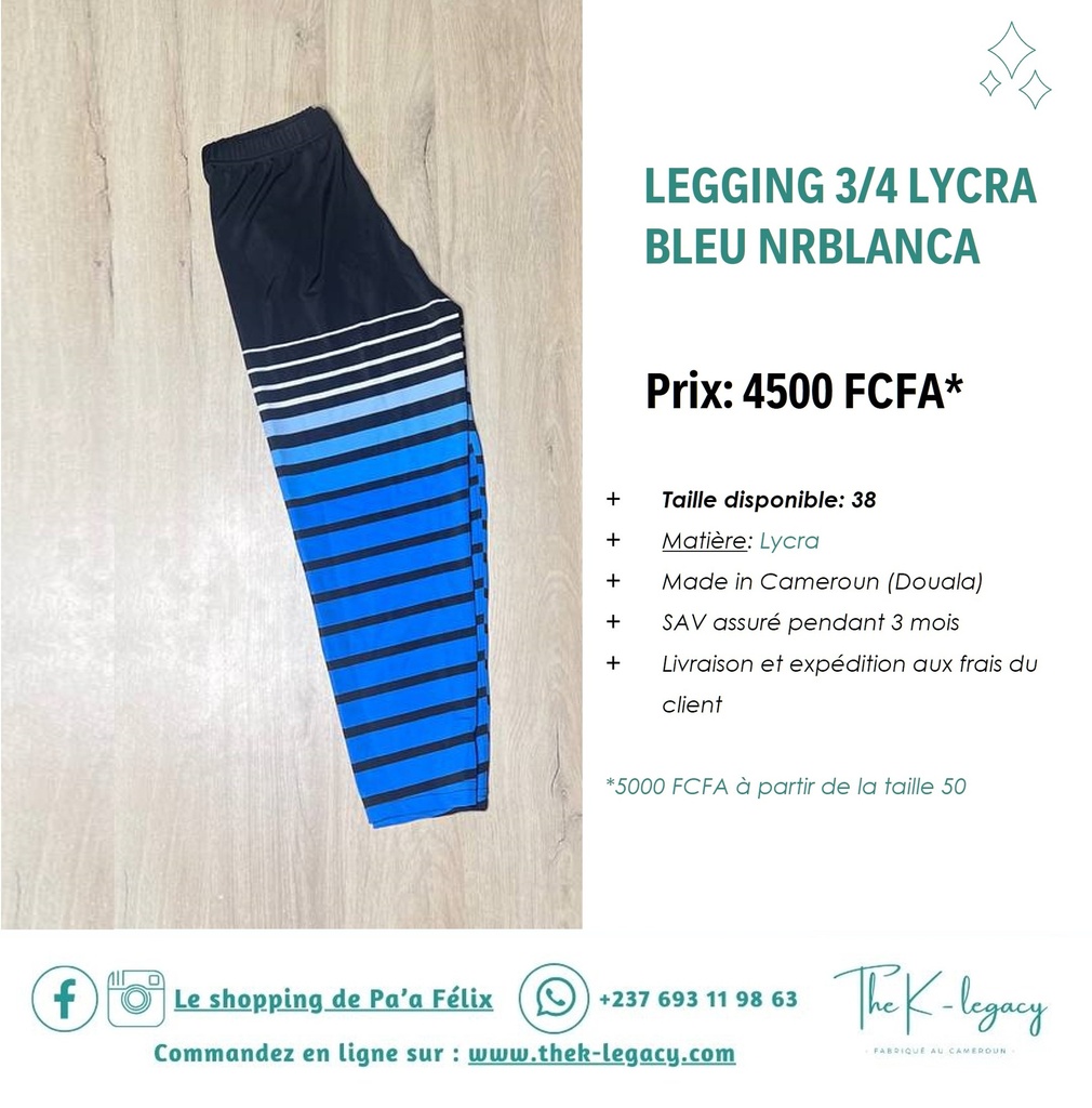 Legging 3/4 Lycra Bleu NRBLANCA