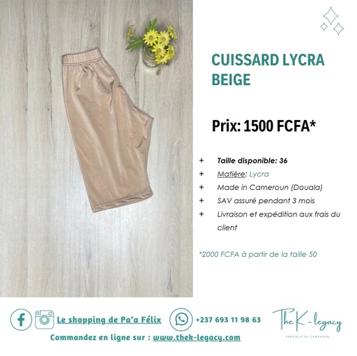 Cuissard Lycra Beige