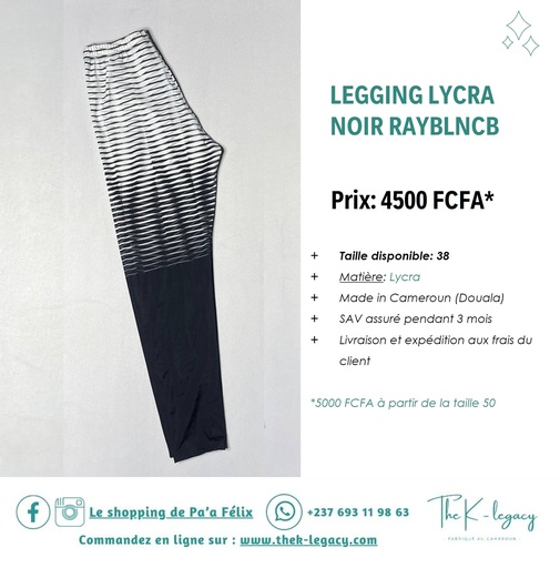 Legging Lycra Noir RAYBLNCB