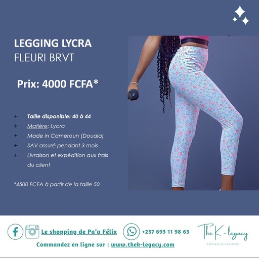 Legging Lycra Fleuri BRVT